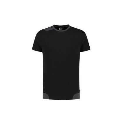Afbeeldingen van IMAGE T-shirt bicolour Semi SlimFit stretch Trenton 21021 grijs/zwart 5XL