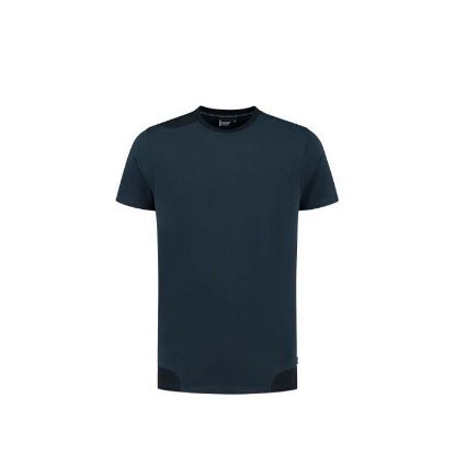 Afbeeldingen van IMAGE T-shirt bicolour Semi SlimFit stretch Trenton 21021 donker navy/zwart M