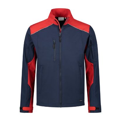 Afbeeldingen van SANTINO Softshell jack bicolour Tour navy/rood 5XL