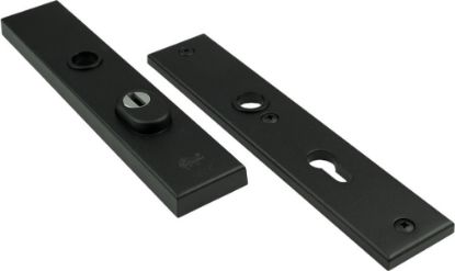 Afbeeldingen van OXLOC Veiligheidslangschild kerntrekbeveiliging + profielcilinder recht zwart PC72 38-42MM