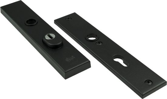 Afbeeldingen van OXLOC Veiligheidslangschild kerntrekbeveiliging + profielcilinder recht zwart PC55 38-42MM