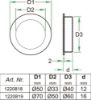 Afbeeldingen van OXLOC Schuifdeurkom RVS mat rond 50MM