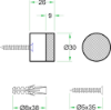 Afbeeldingen van OXLOC Deurbuffer RVS zwart wand 30X26MM
