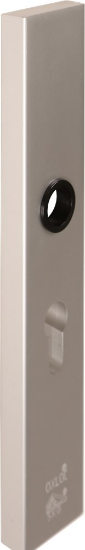 Afbeeldingen van OXLOC Veiligheidslangschild krukgat + profielcilinder buiten rechte hoeken aluminium PC55