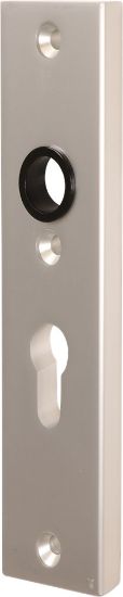 Afbeeldingen van OXLOC Veiligheidskortschild krukgat + profielcilinder rechte hoeken aluminium PC55