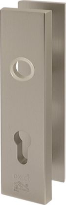 Afbeeldingen van OXLOC Veiligheidskortschild krukgat + profielcilinder rechte hoeken aluminium PC72
