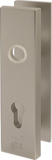 Afbeeldingen van OXLOC Veiligheidskortschild krukgat + profielcilinder rechte hoeken aluminium PC72
