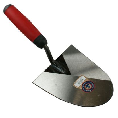 Afbeeldingen van MELKMEISJE Metseltroffel Arnhem model RVS links softgrip 180MM