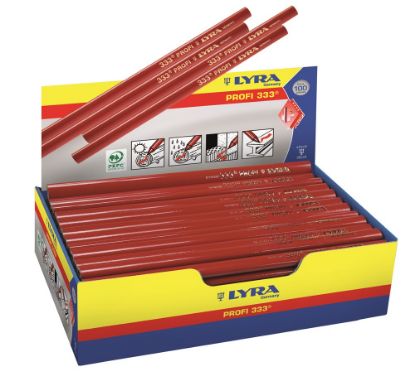 Afbeeldingen van LYRA Timmermanspotlood 333 profi rood 24CM