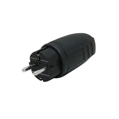 Afbeeldingen van N&L Stekker BASIC RA rubber zwart 220V