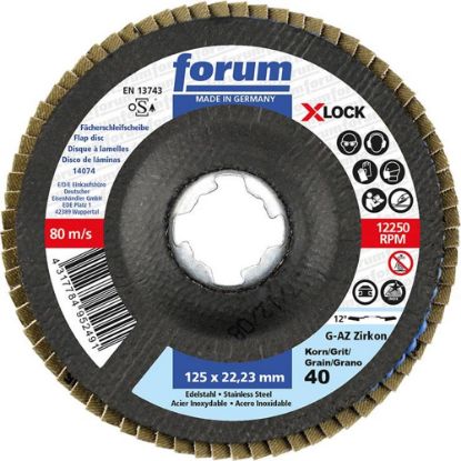 Afbeeldingen van FORUM Lamellenschijf 12° gebogen X-LOCK 125MM K40