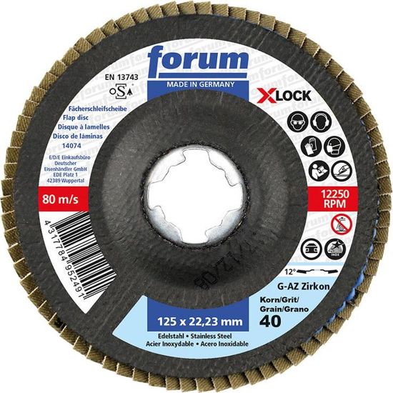 Afbeeldingen van FORUM Lamellenschijf 12° gebogen X-LOCK 125MM K40