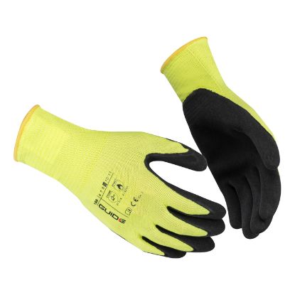 Afbeeldingen van GUIDE Werkhandschoen dun latex Hi-Vis geel 159 HP 9