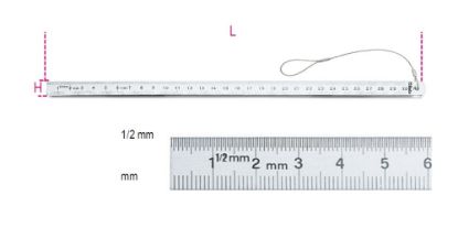 Afbeeldingen van BETA Liniaal flexibel RVS 1682HS-200 200MM