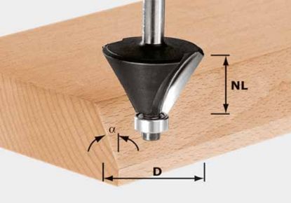 Afbeeldingen van FESTOOL Fasefrees HW schacht 8MM 15°C 25,7MM