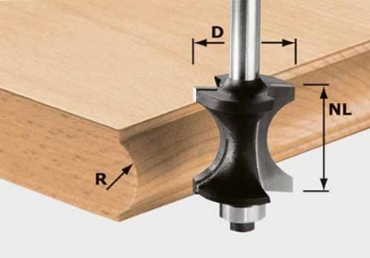 Afbeeldingen van FESTOOL Halfrondprofielfrees HW schacht 8MM 30X28MM
