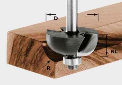 Afbeeldingen van FESTOOL Holprofielfrees HW schacht 8MM R9,5 31,7X14,3MM