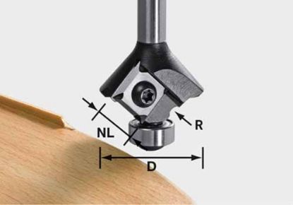 Afbeeldingen van FESTOOL Keermes-afrondfrees HW schacht 8MM R3 28MM KL12,7 MFK