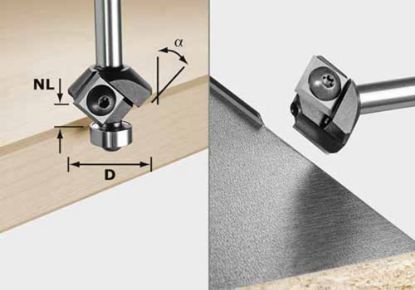 Afbeeldingen van FESTOOL Keermes-fasefrees HW 45°schacht 8MM 27MM 12X12MM KL