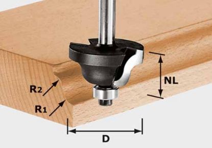 Afbeeldingen van FESTOOL Radialenfrees dubbel HW schacht 8MM 31,7MM R4/R4