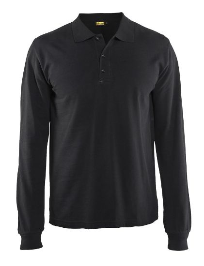 Afbeeldingen van BLÅKLÄDER Poloshirt met lange mouwen 3388 zwart 3XL