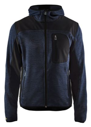 Afbeeldingen van BLÅKLÄDER Gebreid vest met softshell 4930 donker marineblauw/zwart L