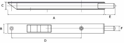 Afbeeldingen van Kantschuif type 876 Me recht 600X20X15MM