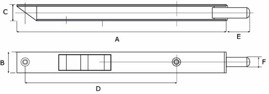 Afbeeldingen van Kantschuif type 876 Me recht 400X20X15MM