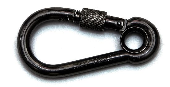 Afbeeldingen van Karabijnhaak + kous & schroef RVS316 80X8MM