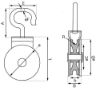 Afbeeldingen van Katrol met draaibare haak EV PA wiel 40MM