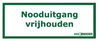 Afbeeldingen van Pictogram 'Nooduitgang vrijhouden' 209X98MM