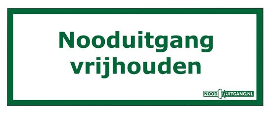 Afbeeldingen van Pictogram 'Nooduitgang vrijhouden' 209X98MM