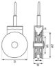 Afbeeldingen van Schroefkatrol EV polyamide wiel 25MM label