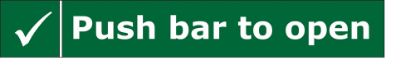 Afbeeldingen van Sticker ENG 'Push bar to open' groen