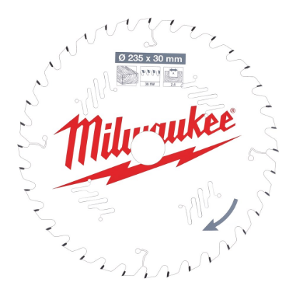 Afbeeldingen van MILWAUKEE Cirkelzaagblad MS W hout 235X30X2,4MM ATB 36T +15°