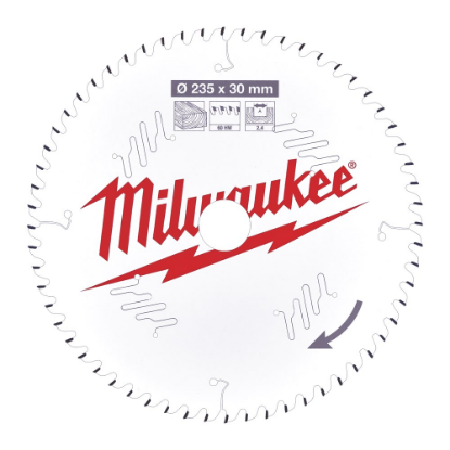 Afbeeldingen van MILWAUKEE Cirkelzaagblad MS W hout 235X30X2,4MM ATB 60T +10°