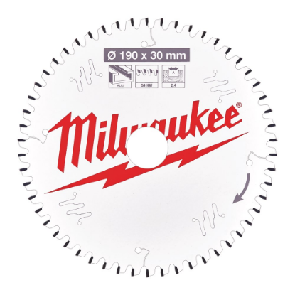 Afbeeldingen van MILWAUKEE Cirkelzaagblad P ALU 190X30X2,4MM TF 54T -5°