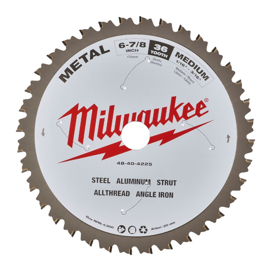 Afbeeldingen van MILWAUKEE Cirkelzaagblad P M metaal 174X20X1,6MM 60T