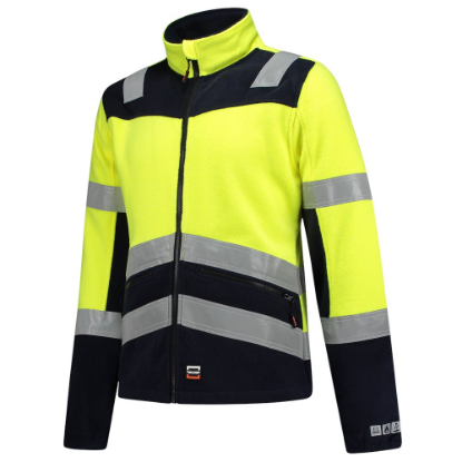 Afbeeldingen van TRICORP Fleecejack Multinorm bi-colour 403013 fluor geel/inkt 2XL
