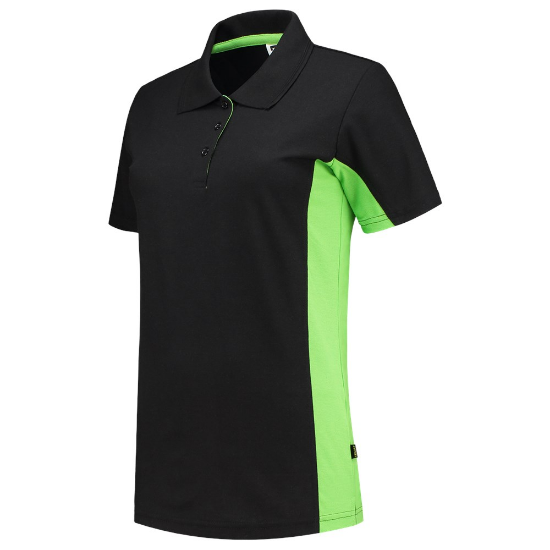 Afbeeldingen van TRICORP Poloshirt bi-colour dames 202003 zwart/limoen L