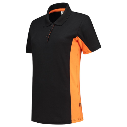 Afbeeldingen van TRICORP Poloshirt bi-colour dames 202003 zwart/oranje S