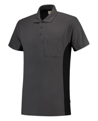 Afbeeldingen van TRICORP Poloshirt bi-colour met borstzak 202002 donkergrijs/zwart 8XL