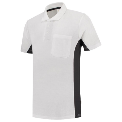Afbeeldingen van TRICORP Poloshirt bi-colour met borstzak 202002 wit/donkergrijs 2XL