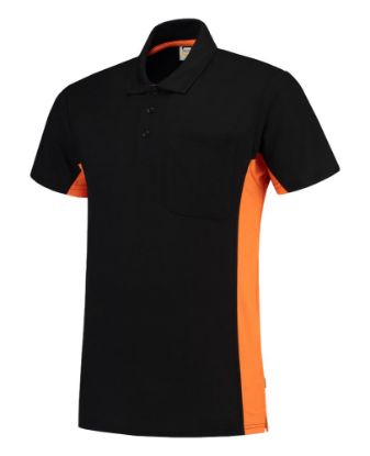 Afbeeldingen van TRICORP Poloshirt bi-colour met borstzak 202002 zwart/oranje 5XL
