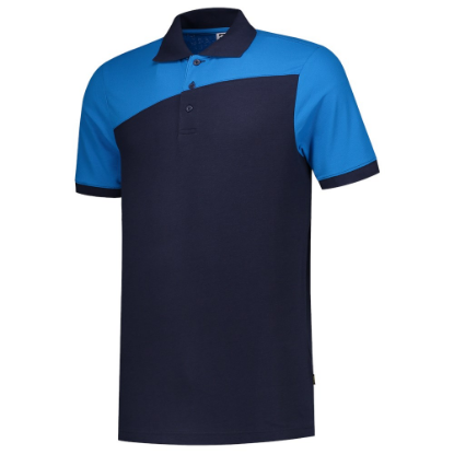 Afbeeldingen van TRICORP Poloshirt bi-colour Naden 202006 inkt/turquoise 4XL