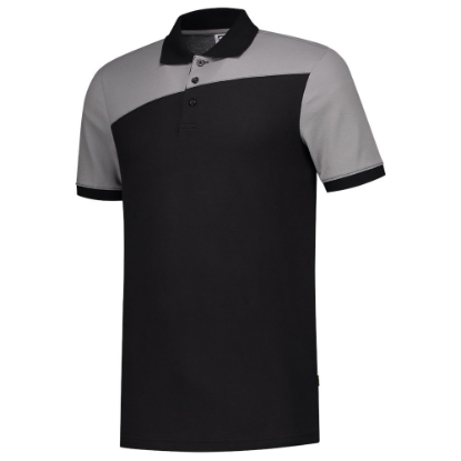 Afbeeldingen van TRICORP Poloshirt bi-colour Naden 202006 zwart/grijs L