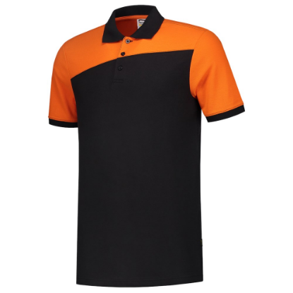 Afbeeldingen van TRICORP Poloshirt bi-colour Naden 202006 zwart/oranje 2XL