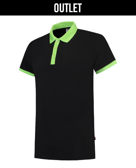 Afbeeldingen van TRICORP Poloshirt bi-colour Slim-Fit 201002 zwart/limoen 2XS