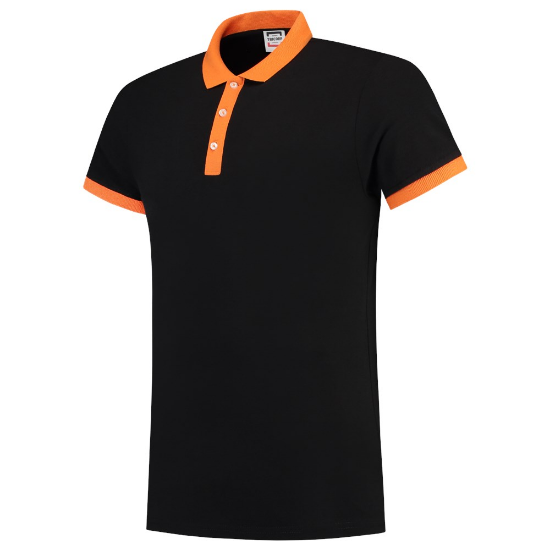 Afbeeldingen van TRICORP Poloshirt bi-colour Slim-Fit 201002 zwart/oranje 8XL