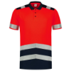 Afbeeldingen van TRICORP Poloshirt High Vis bi-colour 203007 fluor rood/inkt 4XL